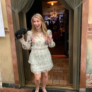 Saloni Ava B Ruffle Floral Dress